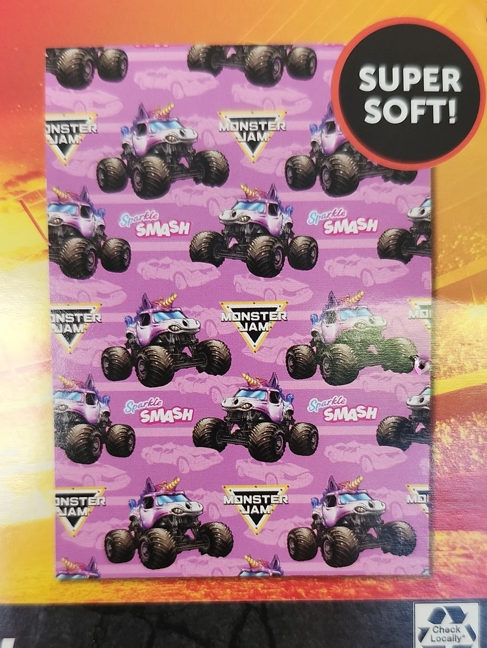 Monster Jam Throw Blanket - Pink Purple Monster Truck